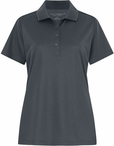 Am image of a Custom Coal Harbour Everyday Snag Resistant Ladies Polo in Iron Grey!