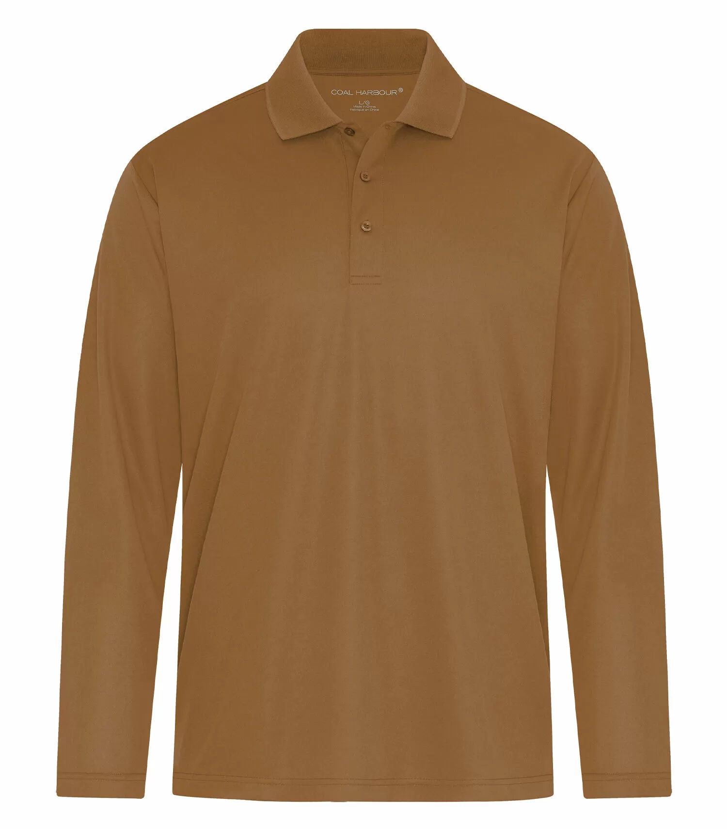 Coal Harbour Everyday Snag Resistant Long Sleeve Polo in Duck Brown