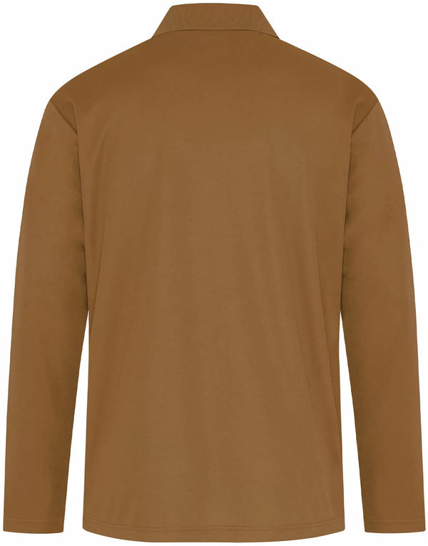 Am image of a Custom Coal Harbour Everyday Snag Resistant Long Sleeve Polo in Duck Brown!