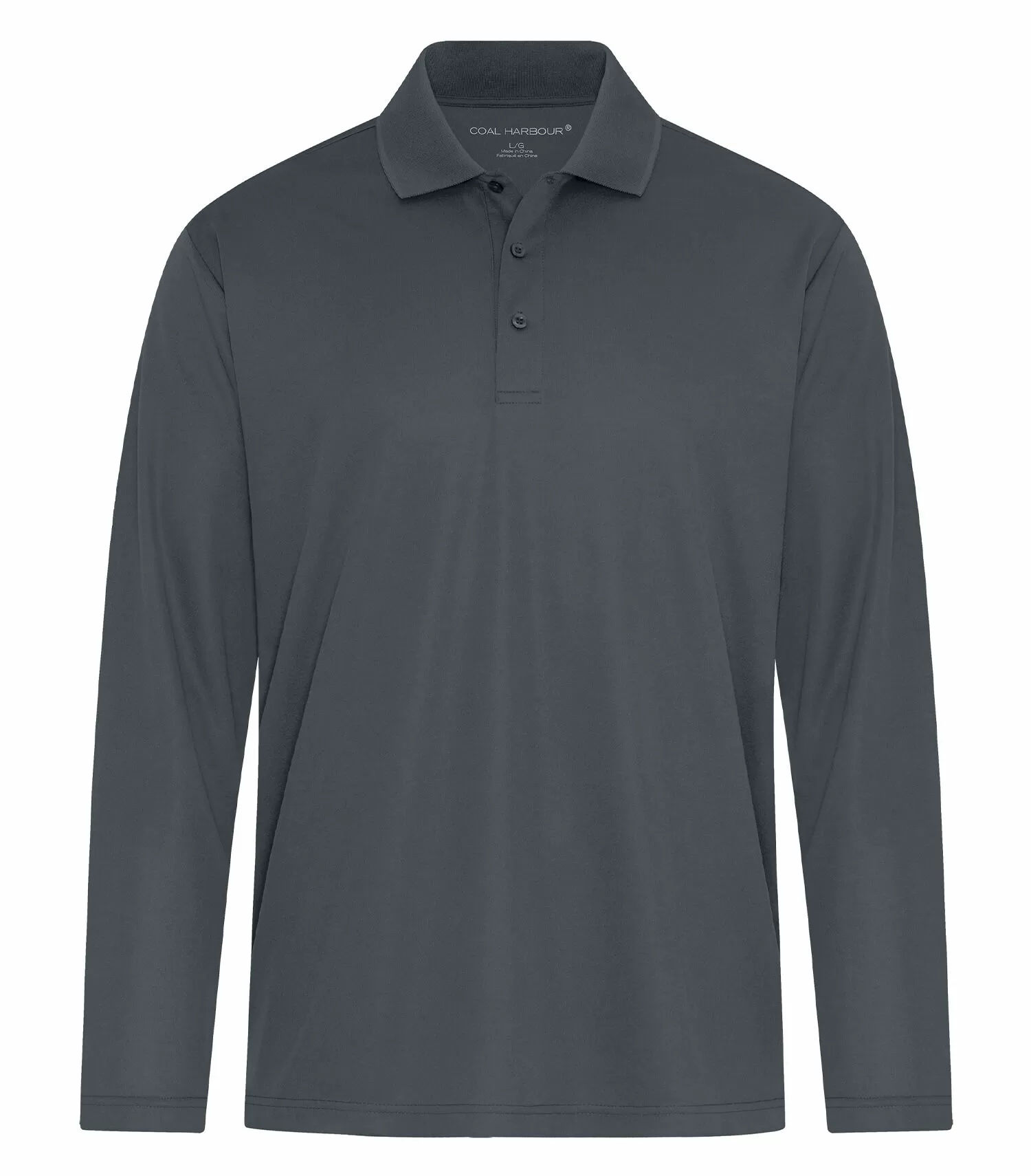 Coal Harbour Everyday Snag Resistant Long Sleeve Polo in Iron Grey