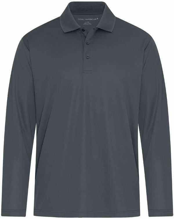 Am image of a Custom Coal Harbour Everyday Snag Resistant Long Sleeve Polo in Iron Grey!