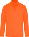 Am image of a Custom Coal Harbour Everyday Snag Resistant Long Sleeve Polo in Safety Orange!