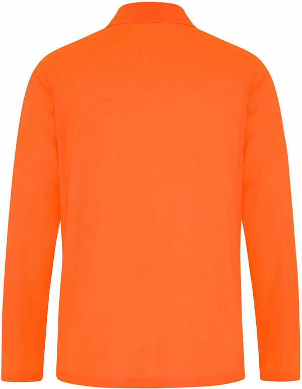 Am image of a Custom Coal Harbour Everyday Snag Resistant Long Sleeve Polo in Safety Orange!