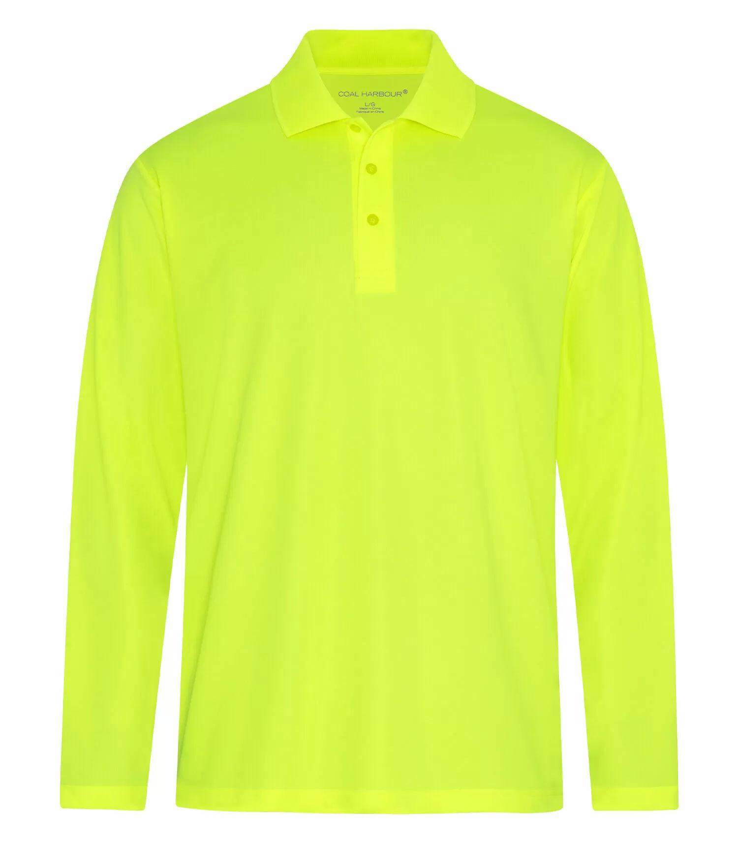 Coal Harbour Everyday Snag Resistant Long Sleeve Polo in Safety Yellow