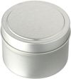 Am image of a Custom Coastal Waves 2.7oz Mini Tin Candle in Silver!
