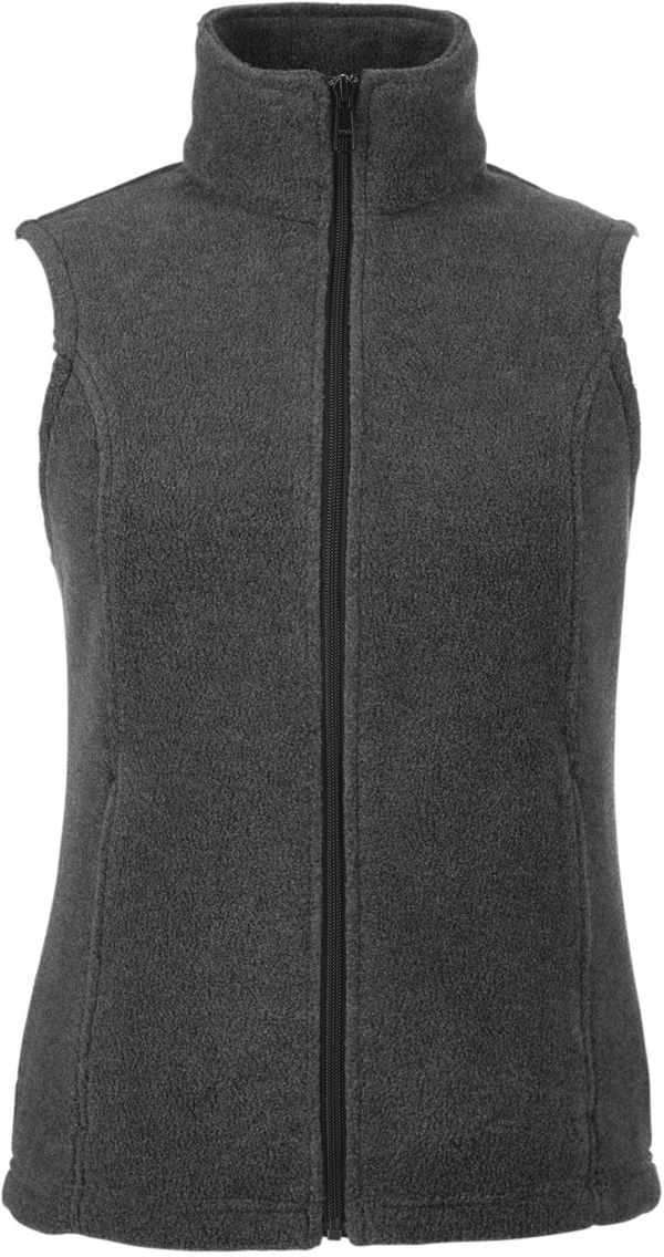 Am image of a Custom Columbia Ladies Benton Springs Vest in Charcoal Heather!
