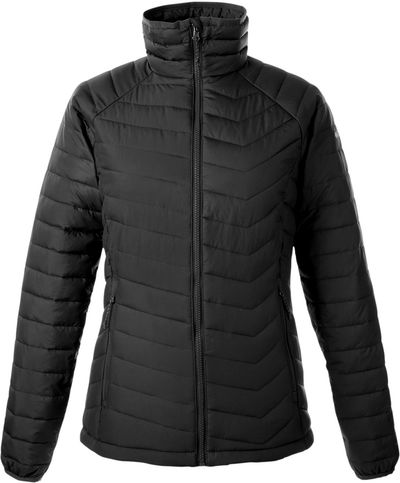 Am image of a Custom Columbia Ladies Powder Lite Full Zip Jacket in Black!