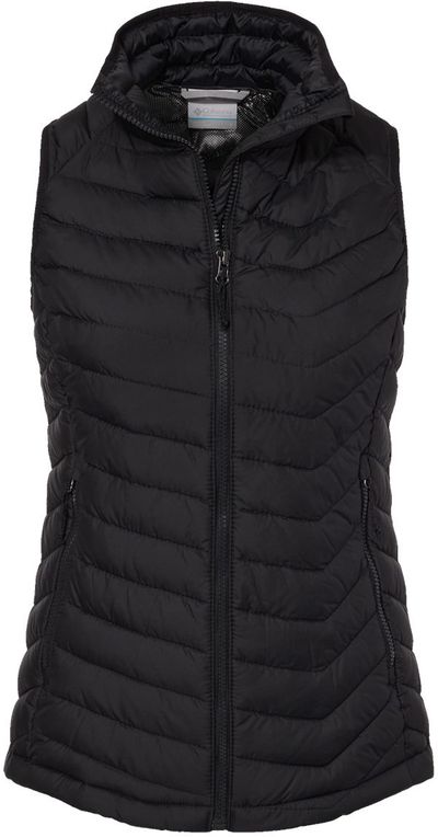 Am image of a Custom Columbia Ladies Powder Lite Vest in Black!