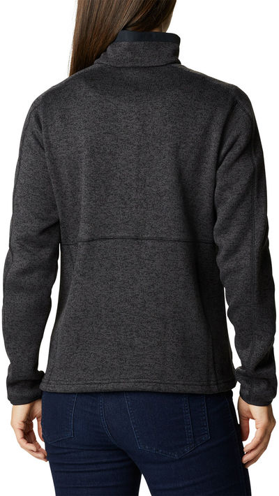 Am image of a Custom Columbia Ladies Sweater Weather Full Zip in Black Heather!