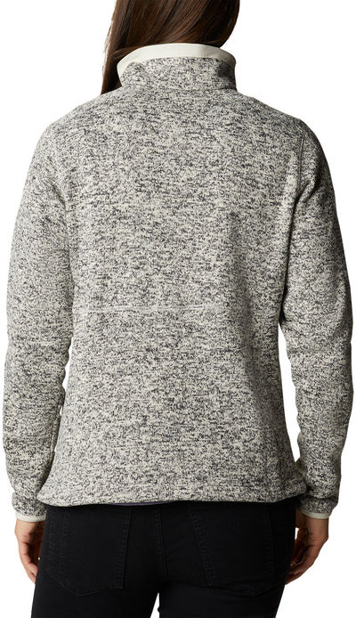 Am image of a Custom Columbia Ladies Sweater Weather Full Zip in Chalk Heather!