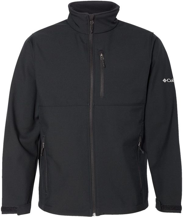 Am image of a Custom Columbia Mens Ascender Softshell Jacket in Black!