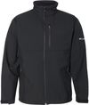 Am image of a Custom Columbia Mens Ascender Softshell Jacket in Black!