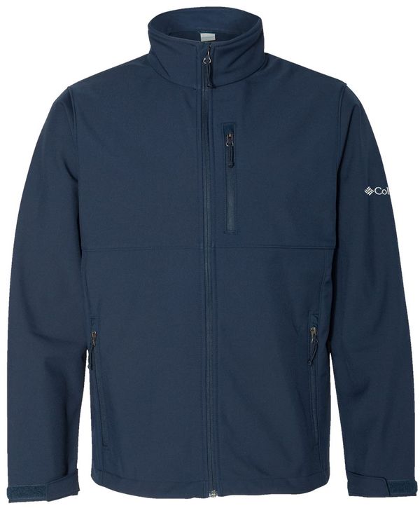 Am image of a Custom Columbia Mens Ascender Softshell Jacket in Collegiate Navy!