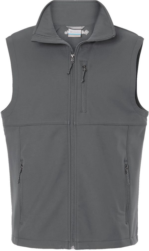 An image of a Custom Columbia Mens Ascender V2 Soft Shell Vest in Graphite!
