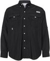An image of a Custom Columbia Mens Bahama Long Sleeve Shirt in Black!