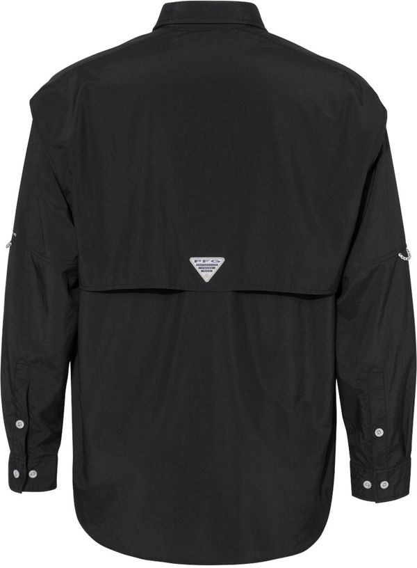 An image of a Custom Columbia Mens Bahama Long Sleeve Shirt in Black!