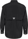 An image of a Custom Columbia Mens Bahama Long Sleeve Shirt in Black!
