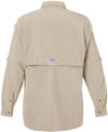 Am image of a Custom Columbia Mens Bahama Long Sleeve Shirt in Fossil!