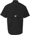 An image of a Custom Columbia Mens Bahama Short Sleeve Shirt in Black!