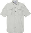 Am image of a Custom Columbia Mens Bahama Short Sleeve Shirt in Cool Grey!