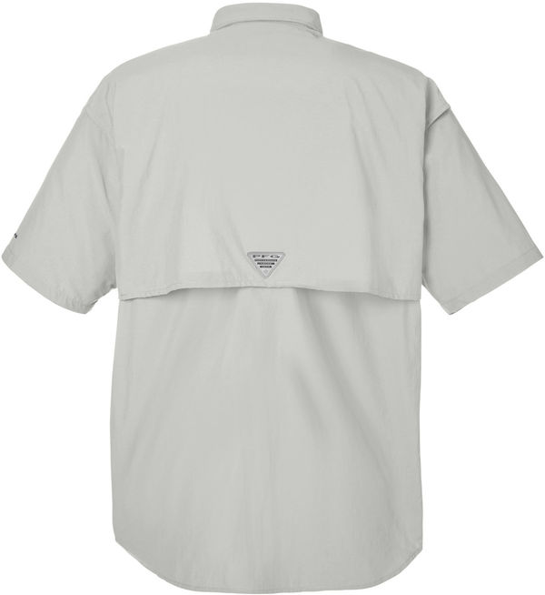 Am image of a Custom Columbia Mens Bahama Short Sleeve Shirt in Cool Grey!