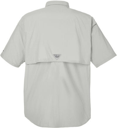 Am image of a Custom Columbia Mens Bahama Short Sleeve Shirt in Cool Grey!