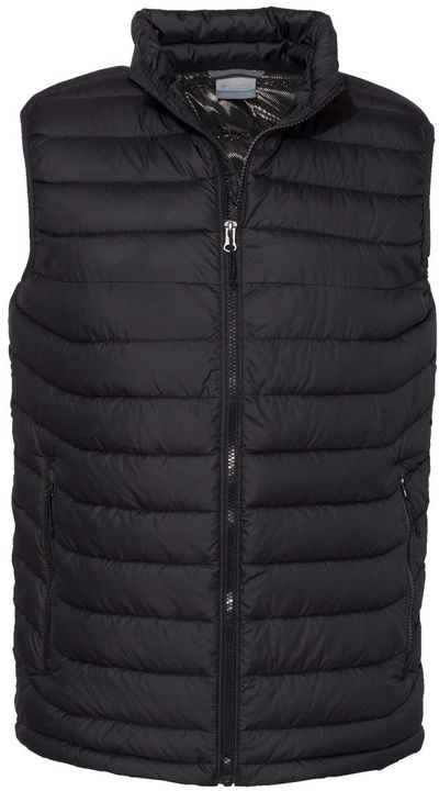 Am image of a Custom Columbia Mens Powder Lite V2 Vest in Black!