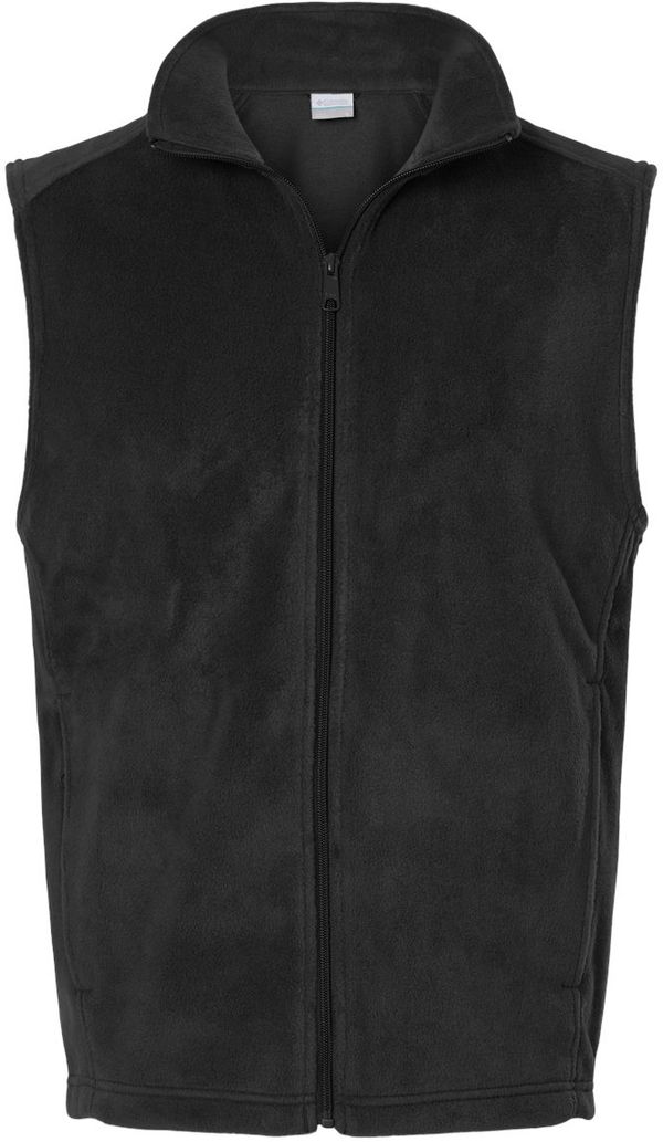 Am image of a Custom Columbia Mens Steens Mountain Vest in Black!