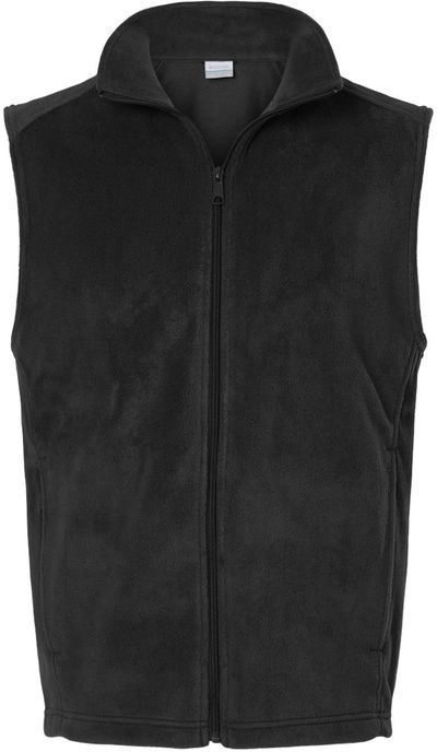 Am image of a Custom Columbia Mens Steens Mountain Vest in Black!