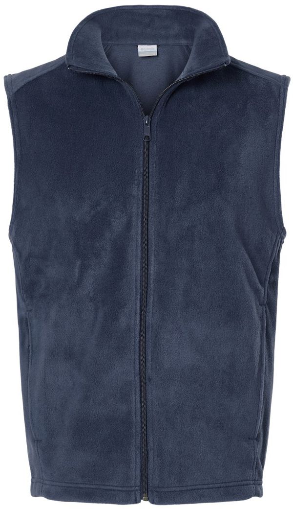 Am image of a Custom Columbia Mens Steens Mountain Vest in Collegiate Navy!