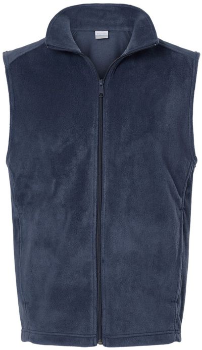 Am image of a Custom Columbia Mens Steens Mountain Vest in Collegiate Navy!