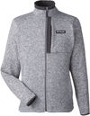 Am image of a Custom Columbia Mens Sweater Weather Full Zip in Dark Stone Heather!