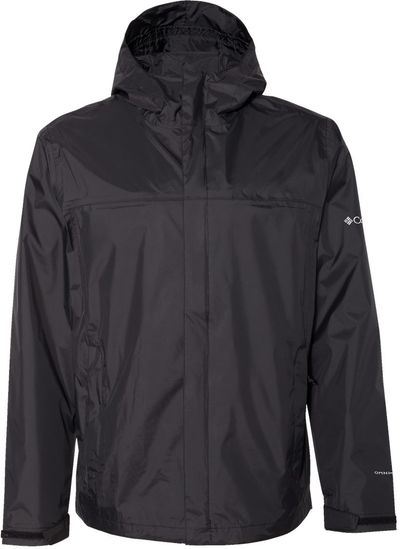 Am image of a Custom Columbia Mens Watertight V2 Packable Jacket in Black!