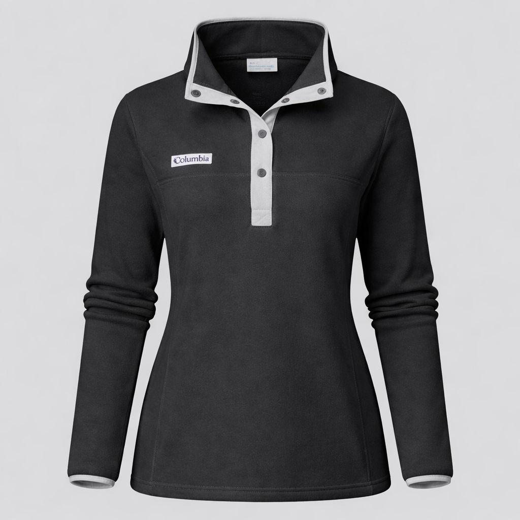 Columbia Womens Benton Springs Half Snap Fleece Pullover in Black