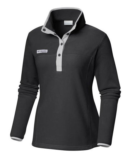 Columbia Womens Benton Springs Half Snap Fleece Pullover in Black