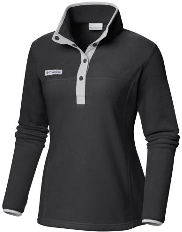 An image of a Custom Columbia Womens Benton Springs Half Snap Fleece Pullover in Black!