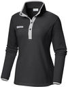 An image of a Custom Columbia Womens Benton Springs Half Snap Fleece Pullover in Black!