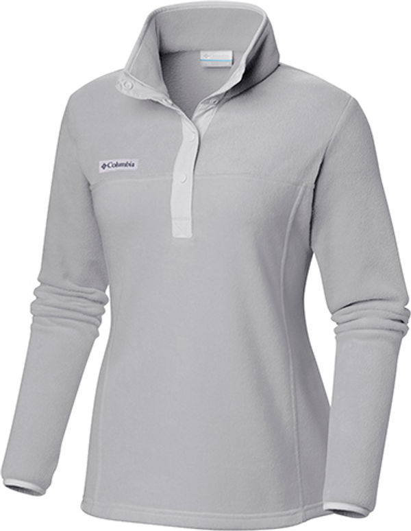 An image of a Custom Columbia Womens Benton Springs Half Snap Fleece Pullover in Cool Grey!