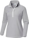 An image of a Custom Columbia Womens Benton Springs Half Snap Fleece Pullover in Cool Grey!