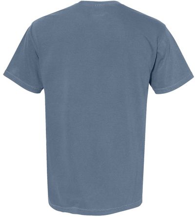 Am image of a Custom Comfort Colors Adult Heavyweight RS Pocket T Shirt in Blue Jean!