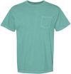 Am image of a Custom Comfort Colors Adult Heavyweight RS Pocket T Shirt in Seafoam!