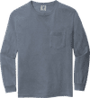 An image of a Custom Comfort Colors Heavyweight Ring Spun Long Sleeve Pocket Tee in Blue Jean!