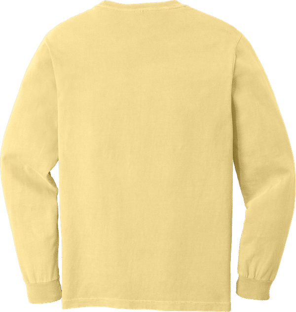 An image of a Custom Comfort Colors Heavyweight Ring Spun Long Sleeve Pocket Tee in Butter!