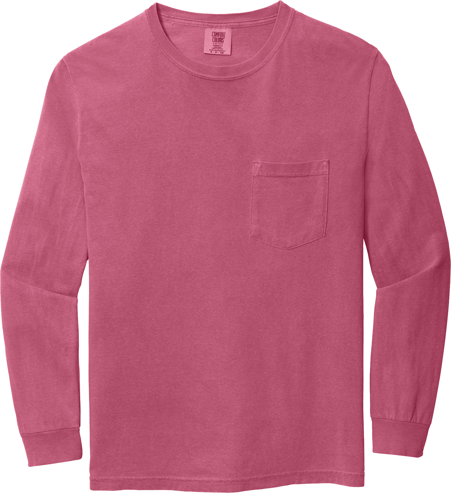 Comfort Colors Heavyweight Ring Spun Long Sleeve Pocket Tee in Crunchberry