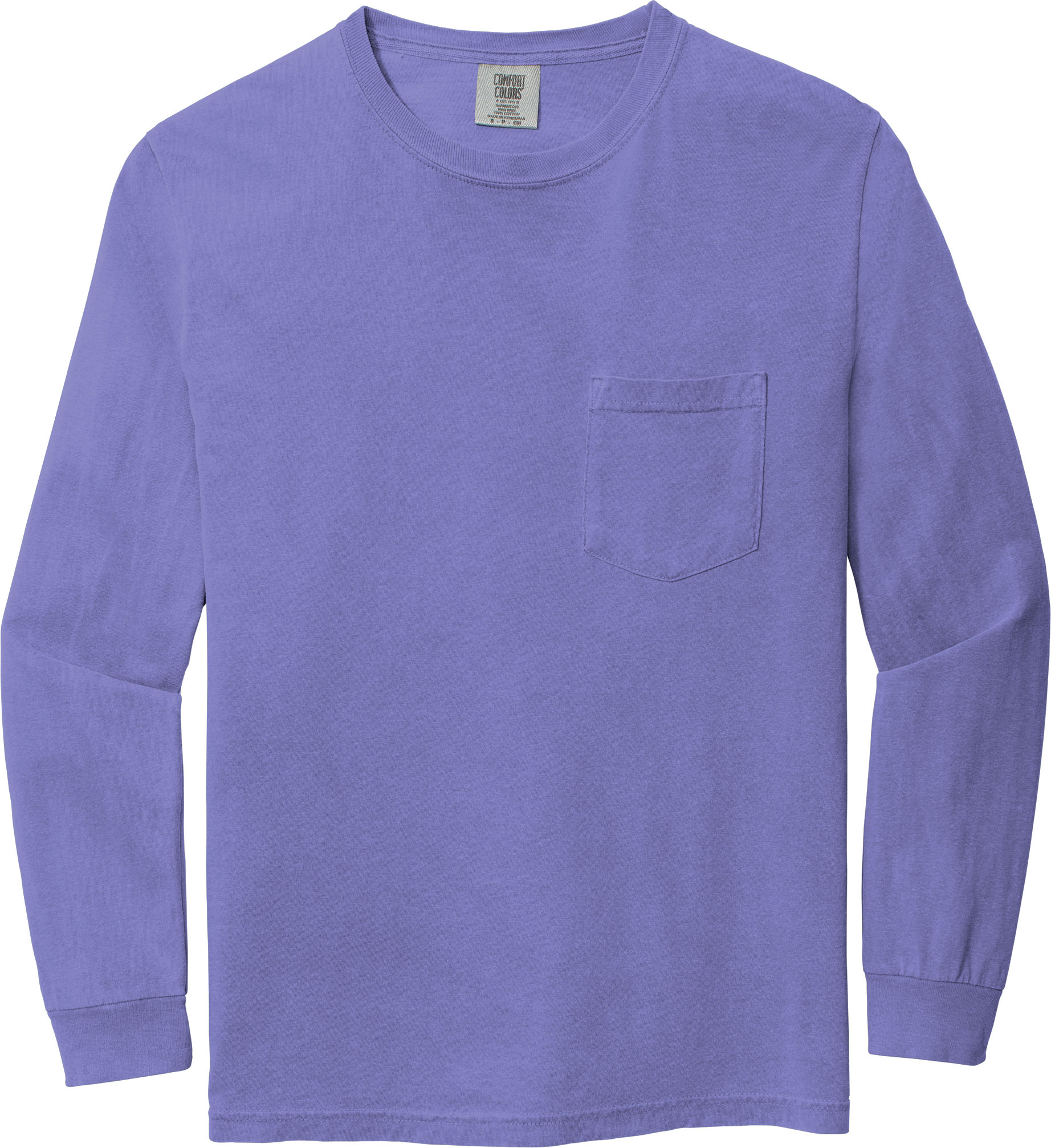 Comfort Colors Heavyweight Ring Spun Long Sleeve Pocket Tee in Violet