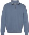 Am image of a Custom Comfort Colors Unisex Garment Dyed Quarter Zip Sweatshirt in Blue Jean!