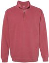 An image of a Custom Comfort Colors Unisex Garment Dyed Quarter Zip Sweatshirt in Crimson!