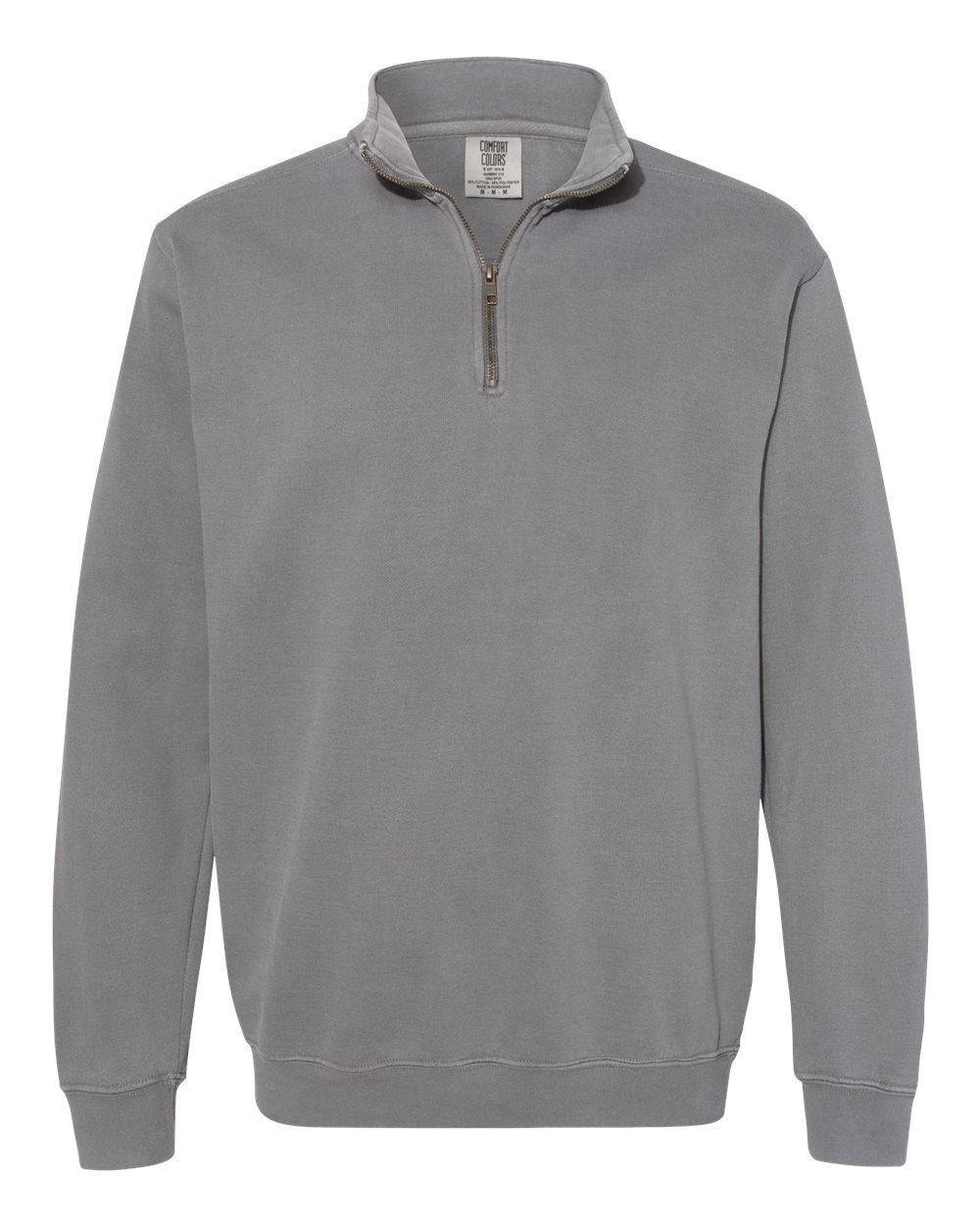 Comfort Colors Unisex Garment Dyed Quarter Zip Sweatshirt in Grey