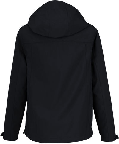 Am image of a Custom Core365 Ladies Packable Rain Jacket in Black!