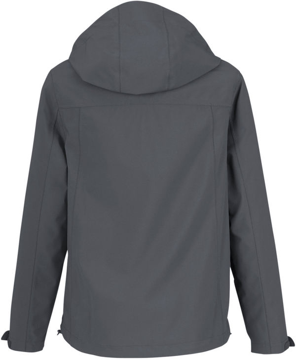 Am image of a Custom Core365 Ladies Packable Rain Jacket in Carbon!